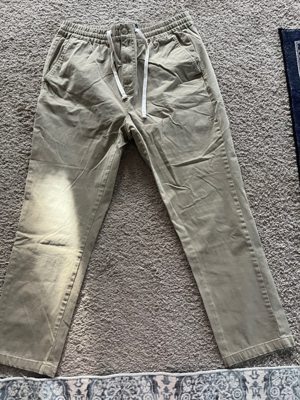 J. Crew Men's Drawstring Chinos in Olive Green